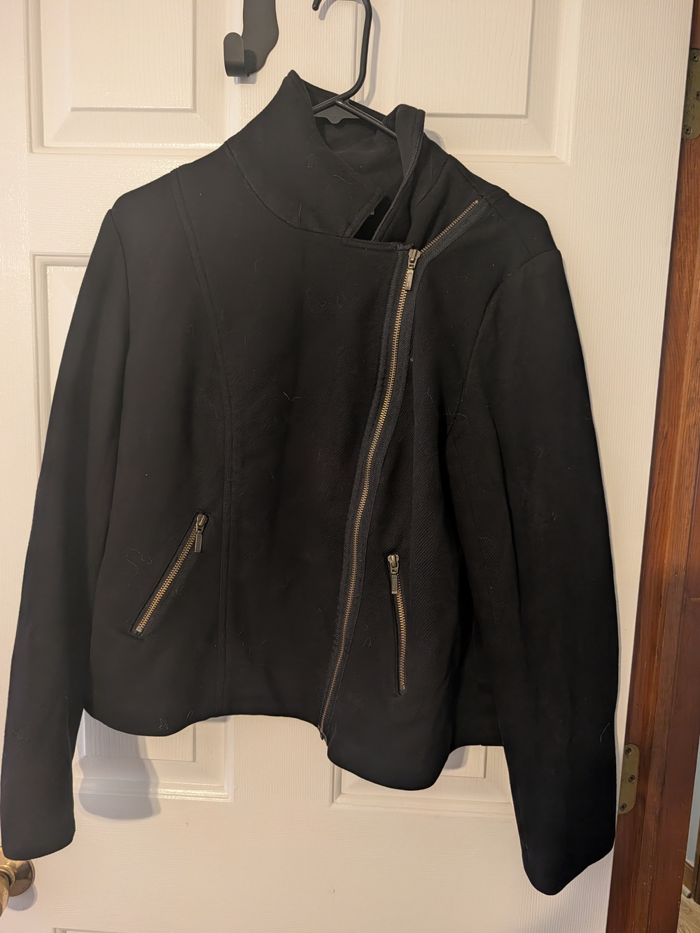 Coldwater Creek Black Asymmetric Zip Blazer